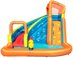 Bestway H2ogo Wasserpark Turbo Splash Planschbecken Mit Wasserrutsche In 2020 Wasserrutsche Erlebnisbader Kletterwand