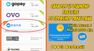 Bayar pajak sampai biaya nikah di kua kini bisa lewat tokopedia dan bukalapak. Cara Top Up Diamond Free Fire Di Codashop Pakai Dana Rumah Multimedia