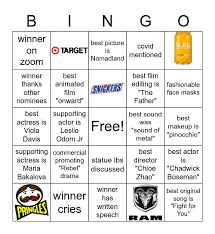 The aviator wins film editing: Oscars 2021 Bingo Card