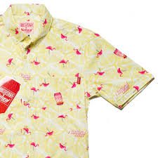 Naturdays Flamingos Kunuflex Short Sleeve Shirt Shirts Short Sleeve Shirt Boat Shirts