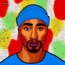 Tupac eating two packs of Flaming hot Cheetos.