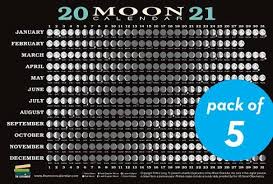 Free printable lunar calendars for any month from 2015 though 2021. 2021 Moon Calendar Card 5 Pack Lunar Phases Eclipses And More By Kim Long Whsmith