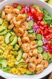 Refrigerate for at least 3 hours or as long as 24 hours. Shrimp Cobb Salad Video Natashaskitchen Com
