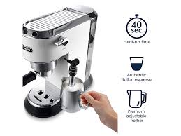 Enjoy authentic espresso in your home with the de'longhi dedica deluxe manual espresso machine, cappuccino maker. Dedica Deluxe Manual Espresso Machine Cappuccino Maker Ec685w White De Longhi Us