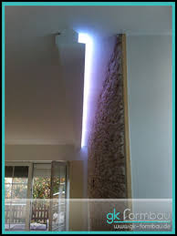 Bei indirekter beleuchtung wird das licht gegen die decke oder eine wand gestrahlt und von dort in den raum reflektiert. Indirekte Beleuchtung Lichtvouten Gipskarton Formteile Fur Den Trockenbau Lichtvouten