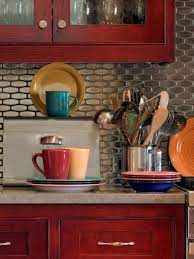 20 Stainless Steel Kitchen Backsplashes Creative Kitchen Backsplash Red Kitchen Cabinets Trendy Kitchen Backsplash