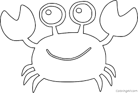 Hippo cartoon swimming with friends, coloring book or page. Cartoon Smiling Crab Coloring Page Coloringall