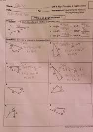 What are sine, cosine, and tangent? Name Cayce Date Per Unit 8 Right Triangles Chegg Com