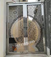 بوابة استانلس إستيل مع حديد art deco door home goods decor lasercut design