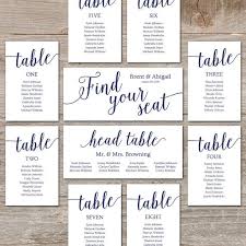 navy seating chart template wedding seating chart cards