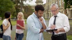 Male Professor Discussing Thesis with Asian Female Student Near University Stock Image - Image of education, outdoor: 132357143