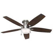 Hunter Duncan 52 In Led Indoor Brushed Nickel Ceiling Fan Brushed Nickel Ceiling Fan Ceiling Fan With Light Ceiling Fan
