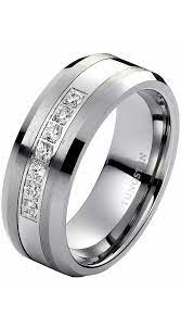 8mm Tungsten Carbide Ring With Brilliant Diamonds Mens Wedding Band Modern Mens Wedding Rings Wedding Ring Bands Mens Diamond Wedding Bands