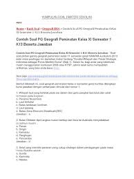 Kumpulan soal pilihan ganda ips terpadu smp kelas 7 semester ganjil dan genap. Contoh Soal Geografi Kelas 10 Semester 1 Bab 1 Guru Paud