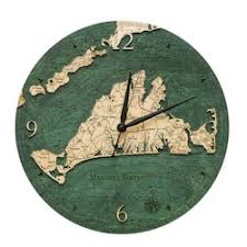 Wood Chart Marthas Vineyard Wall Clock
