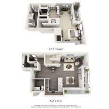 1 Bedroom Townhome Floor Plan Studio Apartment Floor Plans Small Apartment Plans House Layouts