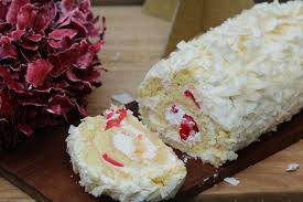Recette De La Buche De Noel A La Noix De Coco Recette Recette Biscuit De Noel Noix De Coco Buche De Noel Noix De Coco