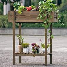 Heavy Duty Flower Planter Solid Multiple Tier Plant Stand Long Bamboo Bringhome Furniture Planting Flowers Plant Stands Outdoor Wooden Plant Stands