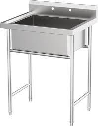 Finish of storage caddy is matte black, sink comes in two trim colors: Amazon Com Alightup Upgraded Commercial Sink Freestanding Utility Sink Slope Sink For Laundry Room Workshop Inner Tub Size 23 L X 18 W X 8 5 D Kitchen Dining