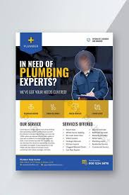 Corporate business flyer template with gradient color. Elegant Plumber Service Flyer Template Design Psd Free Download Pikbest