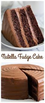3 Layers Of Fudge Cake Smothered Between A Nutella Cream Cheese Frosting Posted By Debbienet Com Nutella Recipes Cake Nutella Fudge Cake Recipes