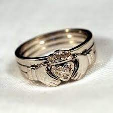 Claddagh Stackable Ring Set Irish Wedding Rings Celtic Wedding Rings Claddagh Rings