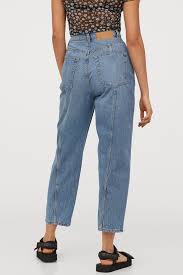 Mom High Ankle Jeans Light Denim Blue Ladies H M Gb In 2020 Light Denim Ankle Length Jeans Denim Women