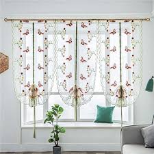 Dark brown curtains in the bedroom with patterned. Buy Topfinel Butterfly Embroidered Sheer Curtains For Kitchen Living Room Roman Blinds Tulle For Window At Affordable Prices Free Shipping Real Reviews With Photos Joom