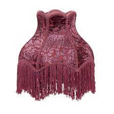 Victorian Style Velvet Burnout Panel Lamp Shade In Rose Color Victorian Abajur Lamba