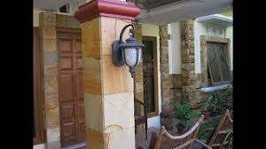 Jenis batu candi ini, sering digunakan pada tiang teras rumah minimalis masa kini. Desain Motif Batu Alam Pilar Dan Dinding Teras Rumah Moderen Minimalis Youtube