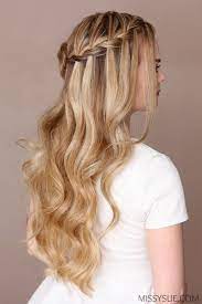 Half Up Waterfall Heart Missy Sue Formal Hairstyles For Short Hair Long Hair Styles Casual Curls