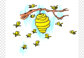Honeycomb and the bee vector poster white background. Beehive Honey Bee Swarming Honey Bee Cartoon English Child Spanish Png Pngwing