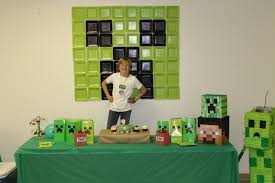 Diary Of A Busy Mommy Minecraft Birthday Party Draft Minecraft Birthday Minecraft Birthday Party Party Wall Decorations