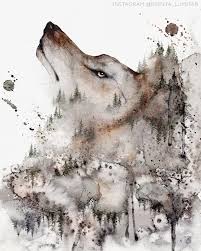 Wolf Art Print Gothic Home Decor And Greeting Card Etsy Wolf Art Print Art Watercolor Art Prints