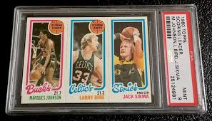 A scarce rookie card can fetch a considerable price. Larry Bird Rookie Card Psa 9 1980 Topps Mint Marques Jo