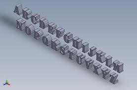 All letters having hole to connect them to each others. Alphabet Letters 3d Cad Model Library Grabcad