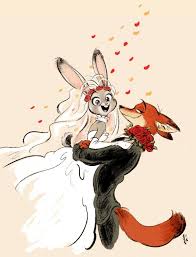 Dessin Fanart Zootopie Judy Hopps Nick Wilde Mariage Par Milsae Zootopie Art Disney Mariage Dessin