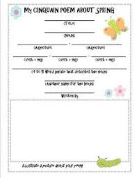 Spring Cinquain Poem Cinquain Poems Poetry Lessons Poetry For Kids
