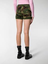 Men's camo print knit short. Miu Miu Knitted Camouflage Shorts Green Modes