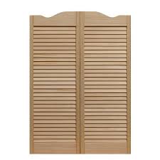 Pinecroft 24 In X 42 In Louvered Wood Cafe Door 852442 The Home Depot Cafe Door Wood Cafe Cafe Interior