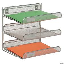 Whether it's a file or a box, it'll help you keep your desk tidy and papers sorted. Honey Can Do 3 Tier Mesh Desk Paper Organizer Silver Oriental Trading