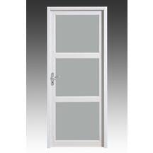 Bloc Porte Vitre Twist Bois Exotique Prepeint Blanc Huisserie 90 Mm Poussant Droit 204x83 Cm Menuiserie Interieure Porte Vitree Bloc Porte