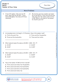 Math worksheets that cover the entire grade 3 math curriculum. Grade Word Problems In Place Value Worksheets Number Free Math Worksheet Four Ws1 Place Value Worksheets Grade 4 Worksheets Jigsaw Puzzles For Kids Printable Work Problem Solving Geometry Math Fraction Review Worksheet