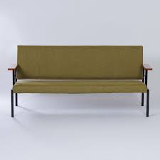 Italian sofa from the 50s completely upholstered and covered with a green velvet this is an example for inspiration. Vintage Sofa Mid Century By Gijs Van Der Sluis Green Reupholstered 1960s Design Market