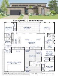 See which ones are available in your area! Courtyard23 Semi Custom Home Plan 61custom Contemporary Modern House Plans