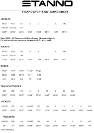 keal teamwear size charts