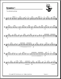 Dynamics markings and symbols are written to show a performer how loud to play and when to change volume. Dynamics 1 Piano Forte Crescendo And Accents Onlinedrummer Com