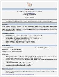 Example Template Of An Excellent Icwa And M Com Resume Sample With Great Career Objective Job Prof Resume Format Download Resume Format Examples Resume Format