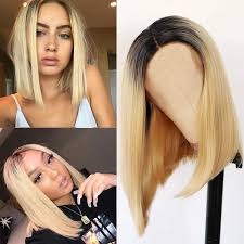 See more ideas about blonde ombre, blonde, hair styles. Amazon Com Relena 613 Ombre Blonde Straight Bob Wig Heat Resistant Fiber Hair Brown To Blonde Short Straight Synthetic Bob Wig Middle Part Shoulder Length Replacement Wig For Women Beauty