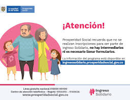 Prosperidad Social Atencion Le Recordamos A Los Titulares Del Programa Ingresosolidario Y Ciudadania En General Que El Programa Actualmente No Adelanta Procesos De Inscripcion Prosperidad Social No Realiza Estos Procesos Con